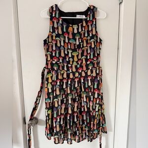 Colorful Mushroom Print Dress with Pockets à la Quirky Science Miss Frizzle NWT